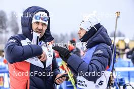 03.12.2022, Kontiolahti, Finland (FIN): Siegfried Mazet (FRA), Sturla Holm Laegreid (NOR), (l-r) - IBU World Cup Biathlon, sprint men, Kontiolahti (FIN). www.nordicfocus.com. © Manzoni/NordicFocus. Every downloaded picture is fee-liable.