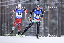 03.12.2022, Kontiolahti, Finland (FIN): David Zingerle (ITA), Felix Leitner (AUT), (l-r) - IBU World Cup Biathlon, sprint men, Kontiolahti (FIN). www.nordicfocus.com. © Manzoni/NordicFocus. Every downloaded picture is fee-liable.