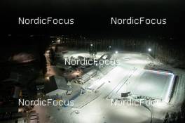26.11.2022, Kontiolahti, Finland (FIN): Event Feature: Stadium overview during preparation at night - IBU World Cup Biathlon, training, Kontiolahti (FIN). www.nordicfocus.com. © Manzoni/NordicFocus. Every downloaded picture is fee-liable.