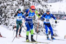 11.12.2022, Hochfilzen, Austria (AUT): Alex Cisar (SLO), Alexandr Mukhin (KAZ), (l-r) -  IBU World Cup Biathlon, pursuit men, Hochfilzen (AUT). www.nordicfocus.com. © Manzoni/NordicFocus. Every downloaded picture is fee-liable.