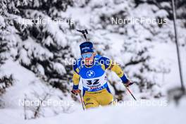 11.12.2022, Hochfilzen, Austria (AUT): Emil Nykvist (SWE) -  IBU World Cup Biathlon, pursuit men, Hochfilzen (AUT). www.nordicfocus.com. © Manzoni/NordicFocus. Every downloaded picture is fee-liable.