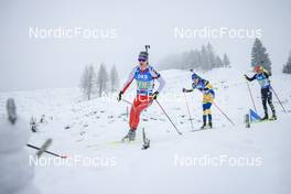 10.12.2022, Hochfilzen, Austria (AUT): Niklas Hartweg (SUI), Martin Ponsiluoma (SWE), Johannes Kuehn (GER), (l-r) -  IBU World Cup Biathlon, relay men, Hochfilzen (AUT). www.nordicfocus.com. © Manzoni/NordicFocus. Every downloaded picture is fee-liable.