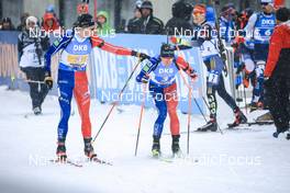 10.12.2022, Hochfilzen, Austria (AUT): Emilien Jacquelin (FRA), Quentin Fillon Maillet (FRA), (l-r) -  IBU World Cup Biathlon, relay men, Hochfilzen (AUT). www.nordicfocus.com. © Manzoni/NordicFocus. Every downloaded picture is fee-liable.