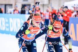 11.12.2022, Hochfilzen, Austria (AUT): Denise Herrmann-Wick (GER), Vanessa Voigt (GER), (l-r) -  IBU World Cup Biathlon, relay women, Hochfilzen (AUT). www.nordicfocus.com. © Manzoni/NordicFocus. Every downloaded picture is fee-liable.