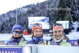 08.12.2022, Hochfilzen, Austria (AUT): Franziska Preuss (GER), Sophia Schneider (GER), Juliane Fruehwirt (GER), (l-r) -  IBU World Cup Biathlon, sprint women, Hochfilzen (AUT). www.nordicfocus.com. © Manzoni/NordicFocus. Every downloaded picture is fee-liable.