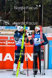 18.12.2022, Annecy-Le Grand Bornand, France (FRA): Johannes Dale (NOR), Sturla Holm Laegreid (NOR), (l-r), (l-r) -  IBU World Cup Biathlon, mass men, Annecy-Le Grand Bornand (FRA). www.nordicfocus.com. © Authamayou/NordicFocus. Every downloaded picture is fee-liable.