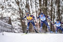 18.12.2022, Annecy-Le Grand Bornand, France (FRA): Johannes Thingnes Boe (NOR), Vetle Sjaastad Christiansen (NOR), (l-r) -  IBU World Cup Biathlon, mass men, Annecy-Le Grand Bornand (FRA). www.nordicfocus.com. © Thibaut/NordicFocus. Every downloaded picture is fee-liable.