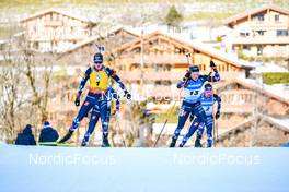 18.12.2022, Annecy-Le Grand Bornand, France (FRA): Johannes Thingnes Boe (NOR), Johannes Dale (NOR), (l-r) -  IBU World Cup Biathlon, mass men, Annecy-Le Grand Bornand (FRA). www.nordicfocus.com. © Authamayou/NordicFocus. Every downloaded picture is fee-liable.