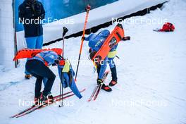 18.12.2022, Annecy-Le Grand Bornand, France (FRA): David Zobel (GER), Justus Strelow (GER), (l-r) -  IBU World Cup Biathlon, mass men, Annecy-Le Grand Bornand (FRA). www.nordicfocus.com. © Authamayou/NordicFocus. Every downloaded picture is fee-liable.