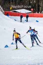 18.12.2022, Annecy-Le Grand Bornand, France (FRA): Johannes Thingnes Boe (NOR), Vetle Sjaastad Christiansen (NOR), (l-r) -  IBU World Cup Biathlon, mass men, Annecy-Le Grand Bornand (FRA). www.nordicfocus.com. © Authamayou/NordicFocus. Every downloaded picture is fee-liable.