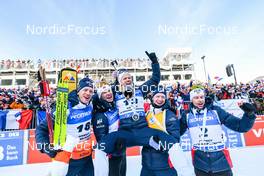 18.12.2022, Annecy-Le Grand Bornand, France (FRA): Tarjei Boe (NOR), Vetle Sjaastad Christiansen (NOR), Johannes Dale (NOR), Johannes Thingnes Boe (NOR), Sturla Holm Laegreid (NOR), (l-r) -  IBU World Cup Biathlon, mass men, Annecy-Le Grand Bornand (FRA). www.nordicfocus.com. © Authamayou/NordicFocus. Every downloaded picture is fee-liable.