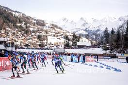 18.12.2022, Annecy-Le Grand Bornand, France (FRA): Artem Pryma (UKR), Antonin Guigonnat (FRA), Tommaso Giacomel (ITA), Emilien Claude (FRA), Olli Hiidensalo (FIN), Timofei Lapshin (KOR), Roman Rees (GER), (l-r) -  IBU World Cup Biathlon, mass men, Annecy-Le Grand Bornand (FRA). www.nordicfocus.com. © Thibaut/NordicFocus. Every downloaded picture is fee-liable.