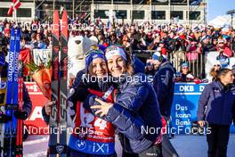 18.12.2022, Annecy-Le Grand Bornand, France (FRA): Anais Chevalier-Bouchet (FRA), Chloe Chevalier (FRA), (l-r) -  IBU World Cup Biathlon, mass women, Annecy-Le Grand Bornand (FRA). www.nordicfocus.com. © Thibaut/NordicFocus. Every downloaded picture is fee-liable.
