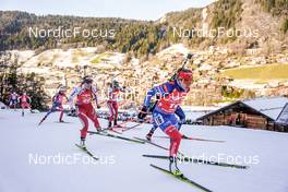 18.12.2022, Annecy-Le Grand Bornand, France (FRA): Lena Haecki-Gross (SUI), Fialkova Paulina Batovska (SVK), (l-r) -  IBU World Cup Biathlon, mass women, Annecy-Le Grand Bornand (FRA). www.nordicfocus.com. © Thibaut/NordicFocus. Every downloaded picture is fee-liable.