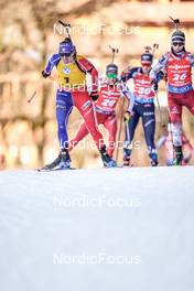 18.12.2022, Annecy-Le Grand Bornand, France (FRA): Julia Simon (FRA), Anna Gandler (AUT), (l-r) -  IBU World Cup Biathlon, mass women, Annecy-Le Grand Bornand (FRA). www.nordicfocus.com. © Thibaut/NordicFocus. Every downloaded picture is fee-liable.