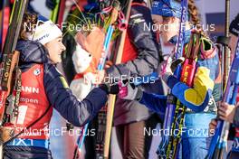 18.12.2022, Annecy-Le Grand Bornand, France (FRA): Lou Jeanmonnot (FRA), Elvira Oeberg (SWE), (l-r) -  IBU World Cup Biathlon, mass women, Annecy-Le Grand Bornand (FRA). www.nordicfocus.com. © Thibaut/NordicFocus. Every downloaded picture is fee-liable.