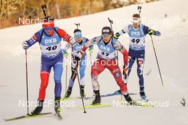 17.12.2022, Annecy-Le Grand Bornand, France (FRA): Michal Sima (SVK), David Komatz (AUT), Tero Seppala (FIN), (l-r) -  IBU World Cup Biathlon, pursuit men, Annecy-Le Grand Bornand (FRA). www.nordicfocus.com. © Thibaut/NordicFocus. Every downloaded picture is fee-liable.