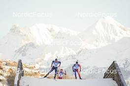 17.12.2022, Annecy-Le Grand Bornand, France (FRA): Vetle Sjaastad Christiansen (NOR), Timofei Lapshin (KOR), Fabien Claude (FRA), (l-r) -  IBU World Cup Biathlon, pursuit men, Annecy-Le Grand Bornand (FRA). www.nordicfocus.com. © Thibaut/NordicFocus. Every downloaded picture is fee-liable.