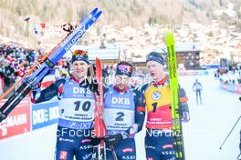 17.12.2022, Annecy-Le Grand Bornand, France (FRA): Vetle Sjaastad Christiansen (NOR), Sturla Holm Laegreid (NOR), Johannes Thingnes Boe (NOR), (l-r), (l-r) -  IBU World Cup Biathlon, pursuit men, Annecy-Le Grand Bornand (FRA). www.nordicfocus.com. © Authamayou/NordicFocus. Every downloaded picture is fee-liable.
