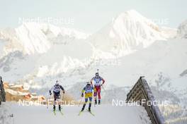 17.12.2022, Annecy-Le Grand Bornand, France (FRA): Mikito Tachizaki (JPN), Peppe Femling (SWE), David Komatz (AUT), (l-r) -  IBU World Cup Biathlon, pursuit men, Annecy-Le Grand Bornand (FRA). www.nordicfocus.com. © Thibaut/NordicFocus. Every downloaded picture is fee-liable.