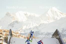 17.12.2022, Annecy-Le Grand Bornand, France (FRA): Anton Vidmar (SLO), Rene Zahkna (EST), Michal Sima (SVK), (l-r) -  IBU World Cup Biathlon, pursuit men, Annecy-Le Grand Bornand (FRA). www.nordicfocus.com. © Thibaut/NordicFocus. Every downloaded picture is fee-liable.