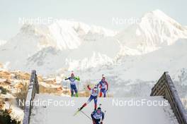 17.12.2022, Annecy-Le Grand Bornand, France (FRA): Anton Vidmar (SLO), Jakub Stvrtecky (CZE), Michal Sima (SVK), (l-r) -  IBU World Cup Biathlon, pursuit men, Annecy-Le Grand Bornand (FRA). www.nordicfocus.com. © Thibaut/NordicFocus. Every downloaded picture is fee-liable.