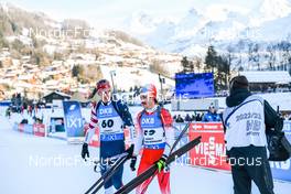 17.12.2022, Annecy-Le Grand Bornand, France (FRA): Paul Schommer (USA), Adam Runnalls (CAN), (l-r) -  IBU World Cup Biathlon, pursuit men, Annecy-Le Grand Bornand (FRA). www.nordicfocus.com. © Authamayou/NordicFocus. Every downloaded picture is fee-liable.