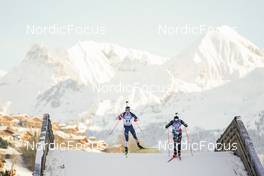 17.12.2022, Annecy-Le Grand Bornand, France (FRA): Sean Doherty (USA), Tommaso Giacomel (ITA), (l-r) -  IBU World Cup Biathlon, pursuit men, Annecy-Le Grand Bornand (FRA). www.nordicfocus.com. © Thibaut/NordicFocus. Every downloaded picture is fee-liable.