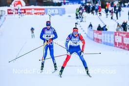 17.12.2022, Annecy-Le Grand Bornand, France (FRA): George Buta (ROU), Michal Sima (SVK), (l-r) -  IBU World Cup Biathlon, pursuit men, Annecy-Le Grand Bornand (FRA). www.nordicfocus.com. © Authamayou/NordicFocus. Every downloaded picture is fee-liable.