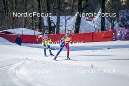 17.12.2022, Annecy-Le Grand Bornand, France (FRA): Elvira Oeberg (SWE), Julia Simon (FRA), (l-r) -  IBU World Cup Biathlon, pursuit women, Annecy-Le Grand Bornand (FRA). www.nordicfocus.com. © Thibaut/NordicFocus. Every downloaded picture is fee-liable.