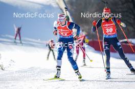 17.12.2022, Annecy-Le Grand Bornand, France (FRA): Suvi Minkkinen (FIN), Vanessa Voigt (GER), (l-r) -  IBU World Cup Biathlon, pursuit women, Annecy-Le Grand Bornand (FRA). www.nordicfocus.com. © Thibaut/NordicFocus. Every downloaded picture is fee-liable.