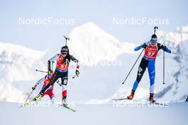 17.12.2022, Annecy-Le Grand Bornand, France (FRA): Fuyuko Tachizaki (JPN), Tuuli Tomingas (EST), (l-r) -  IBU World Cup Biathlon, pursuit women, Annecy-Le Grand Bornand (FRA). www.nordicfocus.com. © Authamayou/NordicFocus. Every downloaded picture is fee-liable.