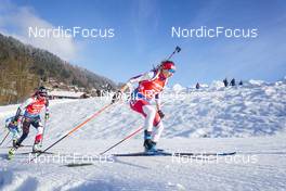 17.12.2022, Annecy-Le Grand Bornand, France (FRA): Fuyuko Tachizaki (JPN), Ekaterina Avvakumova (KOR), (l-r) -  IBU World Cup Biathlon, pursuit women, Annecy-Le Grand Bornand (FRA). www.nordicfocus.com. © Thibaut/NordicFocus. Every downloaded picture is fee-liable.
