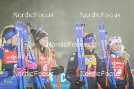 17.12.2022, Annecy-Le Grand Bornand, France (FRA): Elvira Oeberg (SWE), Lisa Vittozzi (ITA), Julia Simon (FRA), Ingrid Landmark Tandrevold (NOR), (l-r) -  IBU World Cup Biathlon, pursuit women, Annecy-Le Grand Bornand (FRA). www.nordicfocus.com. © Thibaut/NordicFocus. Every downloaded picture is fee-liable.