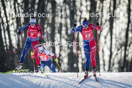 17.12.2022, Annecy-Le Grand Bornand, France (FRA): Lou Jeanmonnot (FRA), Caroline Colombo (FRA), (l-r) -  IBU World Cup Biathlon, pursuit women, Annecy-Le Grand Bornand (FRA). www.nordicfocus.com. © Thibaut/NordicFocus. Every downloaded picture is fee-liable.