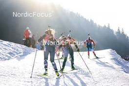17.12.2022, Annecy-Le Grand Bornand, France (FRA): Karoline Offigstad Knotten (NOR), Sophia Schneider (GER), (l-r) -  IBU World Cup Biathlon, pursuit women, Annecy-Le Grand Bornand (FRA). www.nordicfocus.com. © Thibaut/NordicFocus. Every downloaded picture is fee-liable.