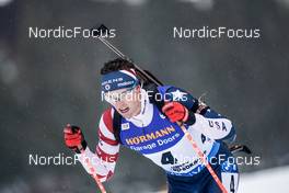 15.12.2022, Annecy-Le Grand Bornand, France (FRA): Sean Doherty (USA) -  IBU World Cup Biathlon, sprint men, Annecy-Le Grand Bornand (FRA). www.nordicfocus.com. © Thibaut/NordicFocus. Every downloaded picture is fee-liable.