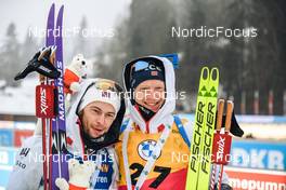 15.12.2022, Annecy-Le Grand Bornand, France (FRA): Sturla Holm Laegreid (NOR), Johannes Thingnes Boe (NOR), (l-r) -  IBU World Cup Biathlon, sprint men, Annecy-Le Grand Bornand (FRA). www.nordicfocus.com. © Authamayou/NordicFocus. Every downloaded picture is fee-liable.