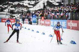 16.12.2022, Annecy-Le Grand Bornand, France (FRA): Anais Chevalier-Bouchet (FRA), Elisa Gasparin (SUI), (l-r) -  IBU World Cup Biathlon, sprint women, Annecy-Le Grand Bornand (FRA). www.nordicfocus.com. © Authamayou/NordicFocus. Every downloaded picture is fee-liable.
