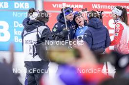 16.12.2022, Annecy-Le Grand Bornand, France (FRA): Julia Simon (FRA), Sophie Chauveau (FRA), Chloe Chevalier (FRA), (l-r) -  IBU World Cup Biathlon, sprint women, Annecy-Le Grand Bornand (FRA). www.nordicfocus.com. © Thibaut/NordicFocus. Every downloaded picture is fee-liable.