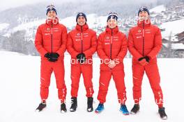 14.12.2022, Annecy-Le Grand Bornand, France (FRA): Sean Doherty (USA), Paul Schommer (USA), Jake Brown (USA), Vaclav Cervenka (USA), (l-r) - IBU World Cup Biathlon, training, Annecy-Le Grand Bornand (FRA). www.nordicfocus.com. © Manzoni/NordicFocus. Every downloaded picture is fee-liable.