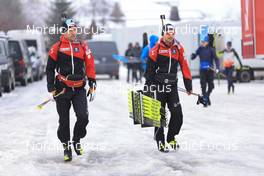 14.12.2022, Annecy-Le Grand Bornand, France (FRA): David Komatz (AUT), Patrick Jakob (AUT), (l-r) - IBU World Cup Biathlon, training, Annecy-Le Grand Bornand (FRA). www.nordicfocus.com. © Manzoni/NordicFocus. Every downloaded picture is fee-liable.
