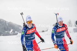 13.12.2022, Annecy-Le Grand Bornand, France (FRA): Antonin Guigonnat (FRA), Emilien Claude (FRA), (l-r) -  IBU World Cup Biathlon, training, Annecy-Le Grand Bornand (FRA). www.nordicfocus.com. © Authamayou/NordicFocus. Every downloaded picture is fee-liable.