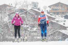 13.12.2022, Annecy-Le Grand Bornand, France (FRA): Lucie Charvatova of the Czech Republic, Marketa Davidova of the Czech Republic, (l-r) -  IBU World Cup Biathlon, training, Annecy-Le Grand Bornand (FRA). www.nordicfocus.com. © Authamayou/NordicFocus. Every downloaded picture is fee-liable.