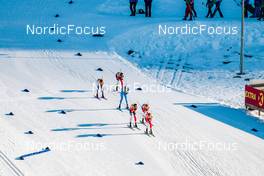 01.01.2022, Oberstdorf, Germany (GER): Johannes Hoesflot Klaebo (NOR), Erik Valnes (NOR), Paal Golberg (NOR), Even Northug (NOR), Calle Halfvarsson (SWE), Francesco De Fabiani (ITA), (l-r)  - FIS world cup cross-country, tour de ski, individual sprint, Oberstdorf (GER). www.nordicfocus.com. © Modica/NordicFocus. Every downloaded picture is fee-liable.