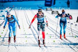 01.01.2022, Oberstdorf, Germany (GER): Greta Laurent (ITA), Mathilde Myhrvold (NOR), Nadine Faehndrich (SUI), (l-r)  - FIS world cup cross-country, tour de ski, individual sprint, Oberstdorf (GER). www.nordicfocus.com. © Modica/NordicFocus. Every downloaded picture is fee-liable.