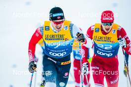 01.01.2022, Oberstdorf, Germany (GER): Paal Golberg (NOR), Gleb Retivykh (RUS), (l-r)  - FIS world cup cross-country, tour de ski, individual sprint, Oberstdorf (GER). www.nordicfocus.com. © Modica/NordicFocus. Every downloaded picture is fee-liable.