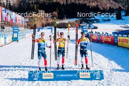 01.01.2022, Oberstdorf, Germany (GER): Erik Valnes (NOR), Johannes Hoesflot Klaebo (NOR), Paal Golberg (NOR), (l-r)  - FIS world cup cross-country, tour de ski, individual sprint, Oberstdorf (GER). www.nordicfocus.com. © Modica/NordicFocus. Every downloaded picture is fee-liable.