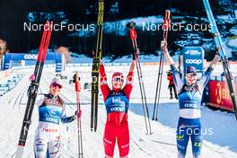 01.01.2022, Oberstdorf, Germany (GER): Johanna Hagstroem (SWE), Natalia Nepryaeva (RUS), Johanna Matintalo (FIN), (l-r)  - FIS world cup cross-country, tour de ski, individual sprint, Oberstdorf (GER). www.nordicfocus.com. © Modica/NordicFocus. Every downloaded picture is fee-liable.