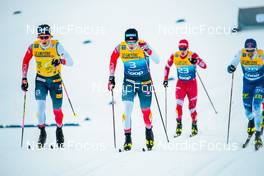 01.01.2022, Oberstdorf, Germany (GER): Johannes Hoesflot Klaebo (NOR), Erik Valnes (NOR), Ivan Yakimushkin (RUS), Iivo Niskanen (FIN), (l-r)  - FIS world cup cross-country, tour de ski, individual sprint, Oberstdorf (GER). www.nordicfocus.com. © Modica/NordicFocus. Every downloaded picture is fee-liable.